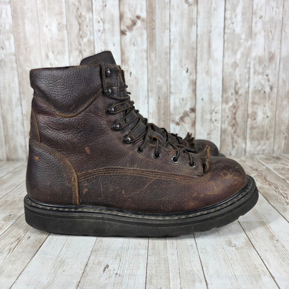 Cabelas‎ Mens Work Boots Size 8 1/2 EE Brown Leather Lace Up Vibram Sole